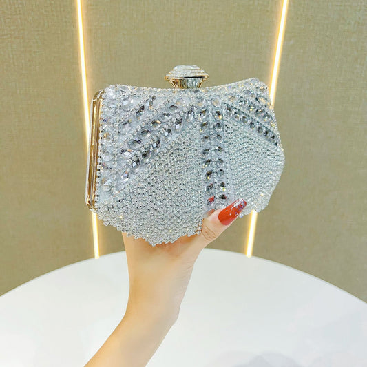 Crystal Tassel Top-Handle Evening Bag