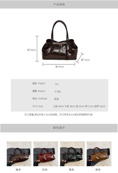 Large-Capacity Shoulder Tote With Magnetic & Zip Closures