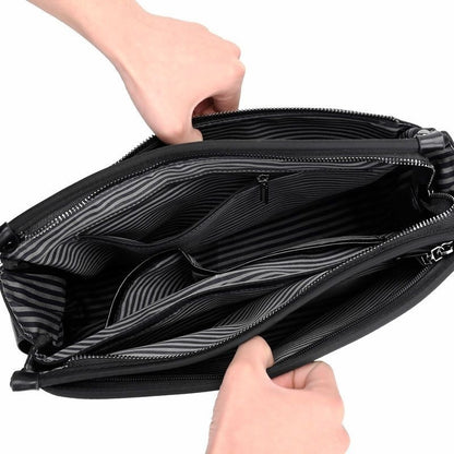 Men's Large-Capacity Pebble-Texture Messenger Bag