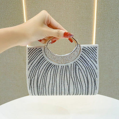 Sparkling Ring-Handle Evening Handbag
