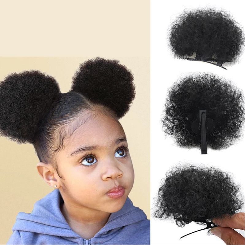Kids' Clip-On Afro Hair Bun - product view 1