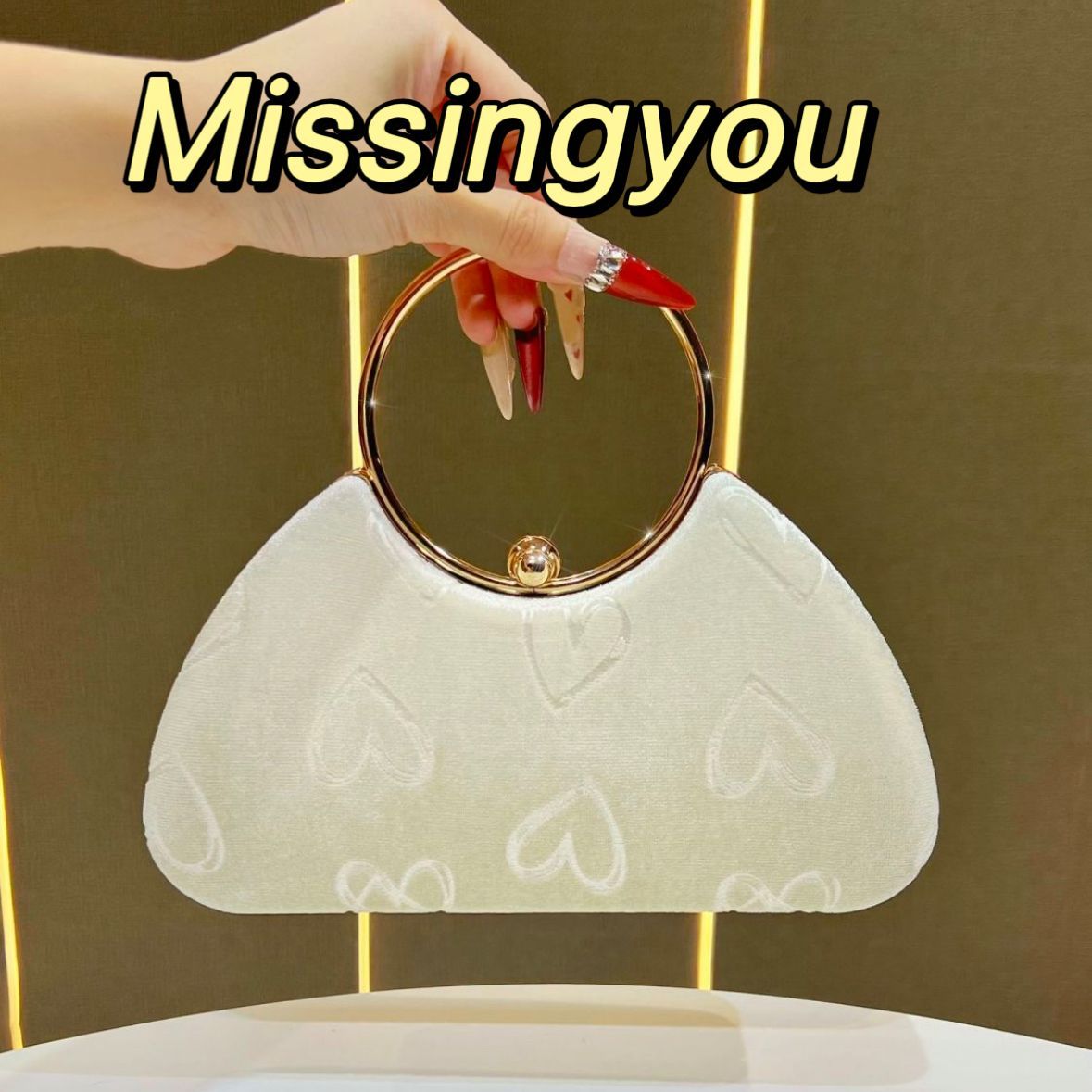 Pleated Teardrop-Accent Evening Handbag