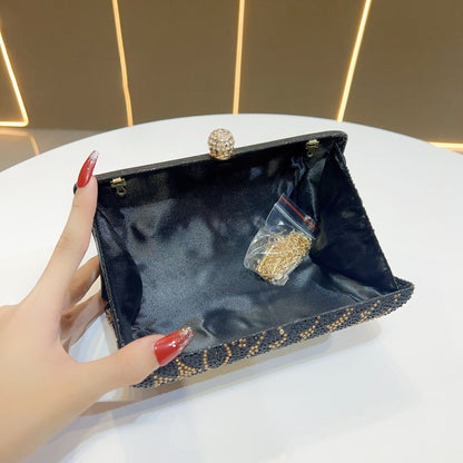 Floral Rhinestone Box Clutch