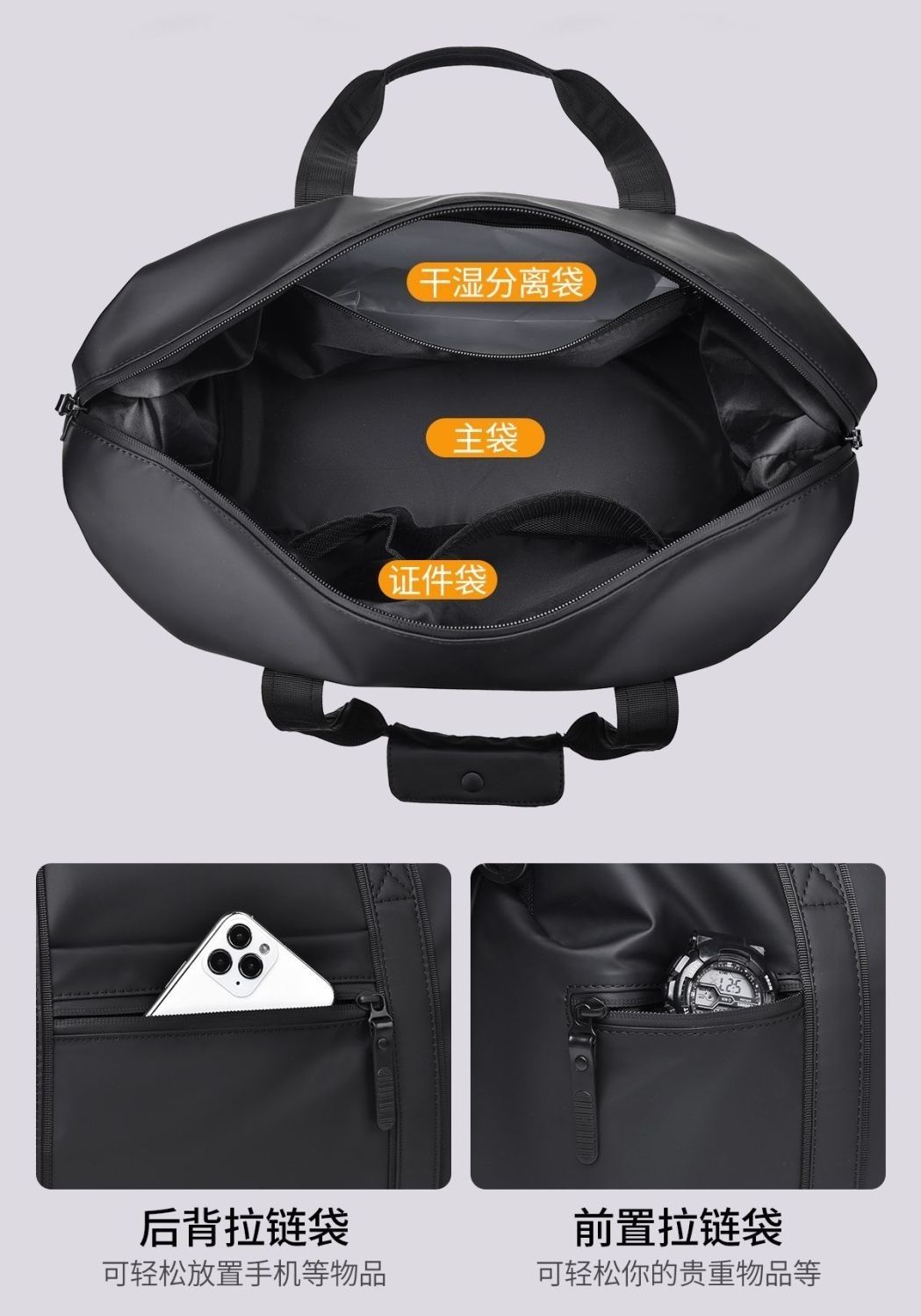 Large-Capacity Gym & Travel Duffel With Wet-Dry Compartments