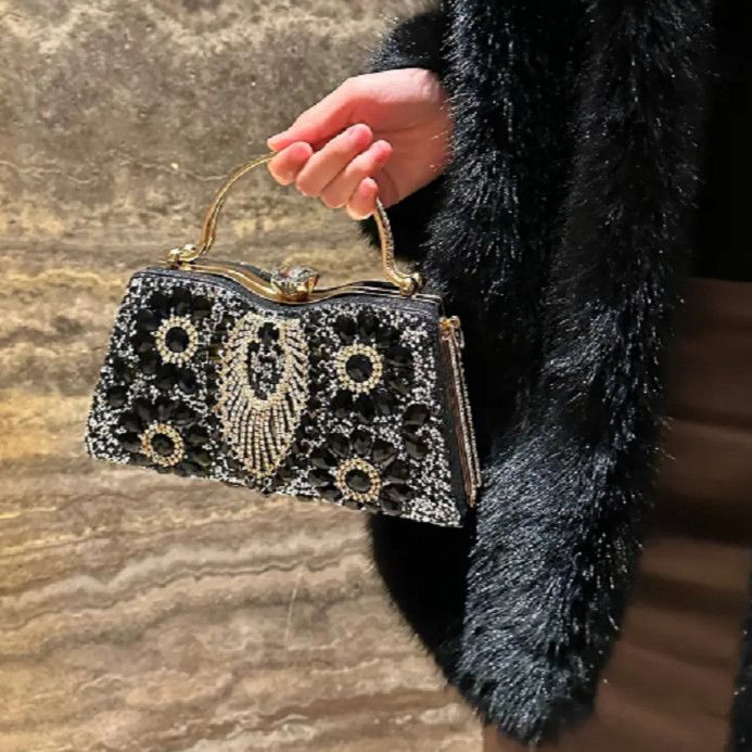 Floral Beaded Frame Evening Bag
