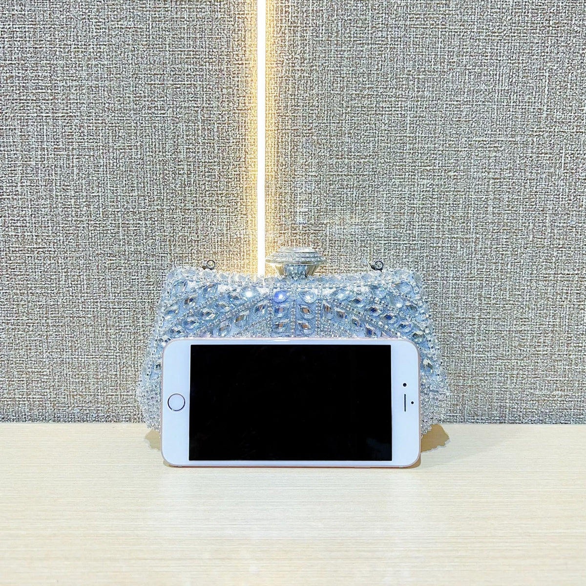 Crystal Tassel Top-Handle Evening Bag