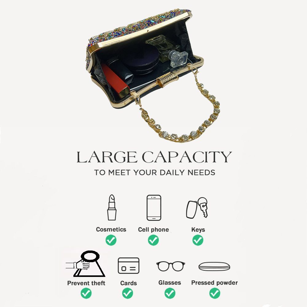Multicolor Crystal Crossbody Evening Bag