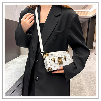 Retro Printed Square Box Crossbody Bag