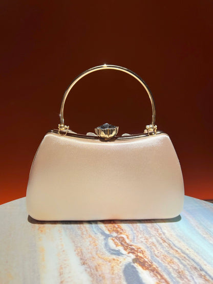 Floral Appliqué Wedding Frame Handbag