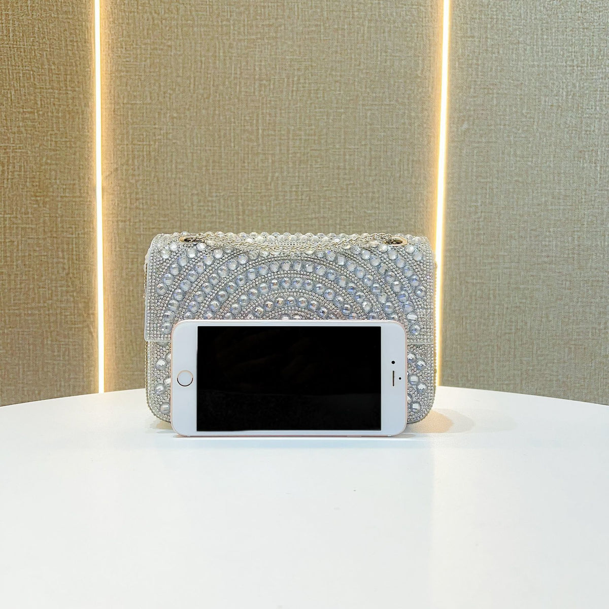 Pearl & Rhinestone Flap Evening Bag
