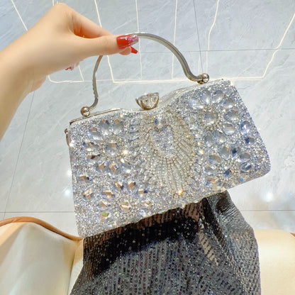 Floral Beaded Frame Evening Bag