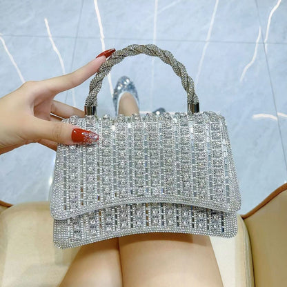 Multicolor Crystal Top-Handle Evening Bag