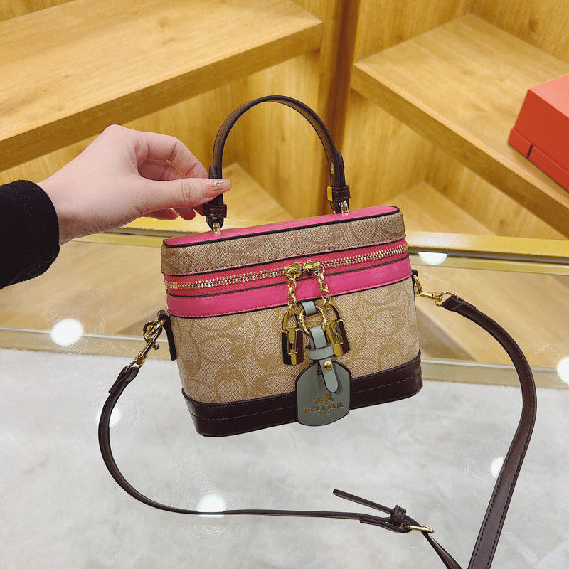 French-Style Retro Printed Box Crossbody Bag