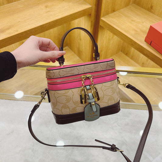 French-Style Retro Printed Box Crossbody Bag