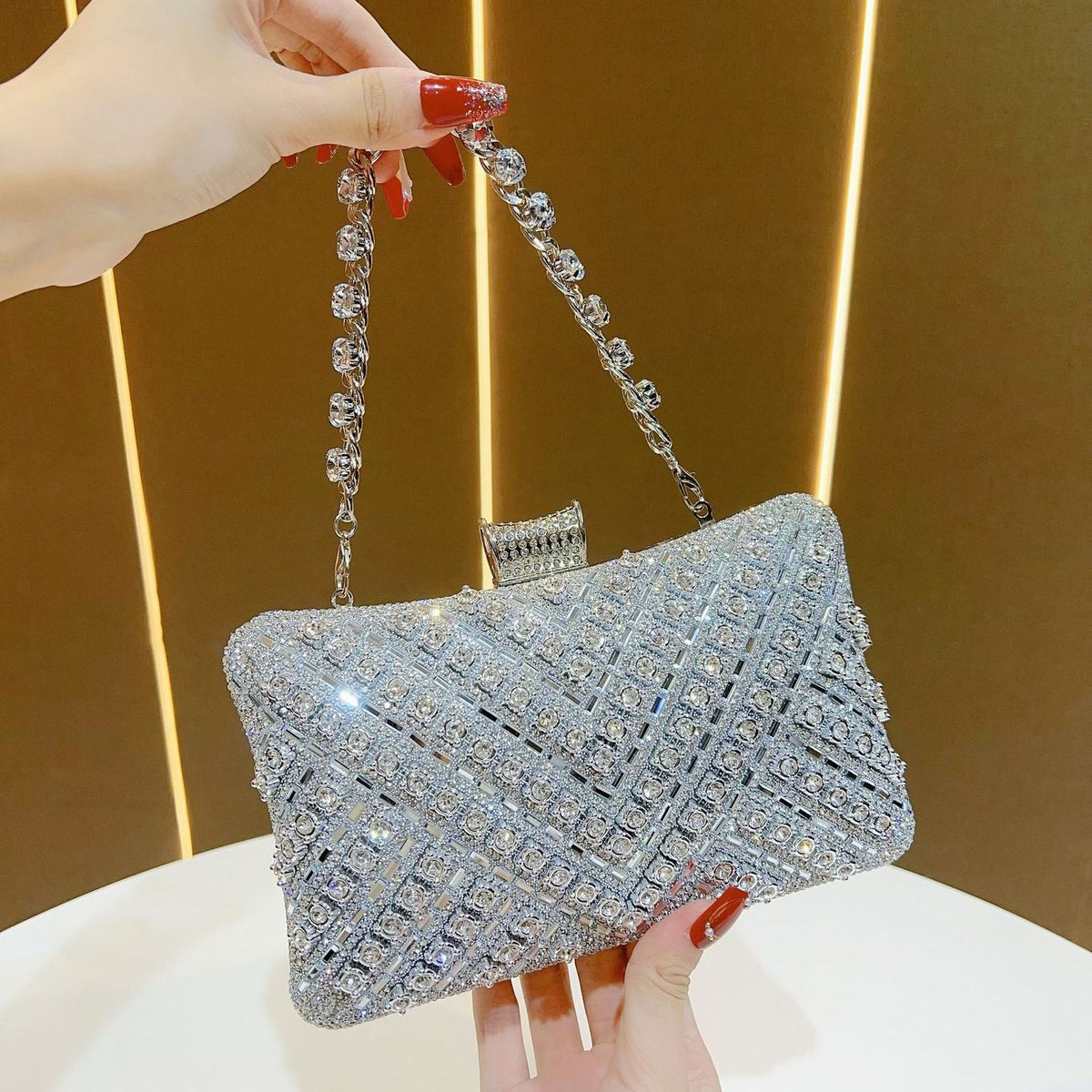 Multicolor Crystal Crossbody Evening Bag