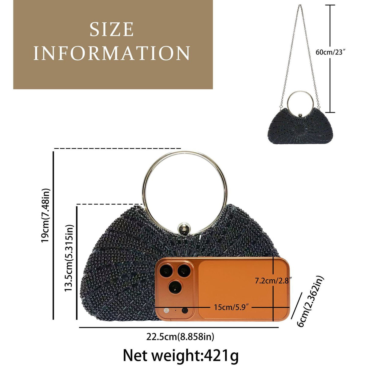 Embroidered Tassel Frame Evening Bag