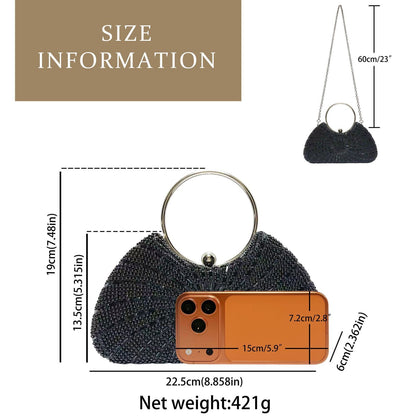 Embroidered Tassel Frame Evening Bag