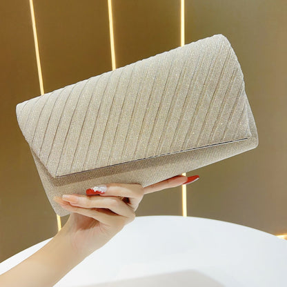Shimmering Pleated Envelope Clutch