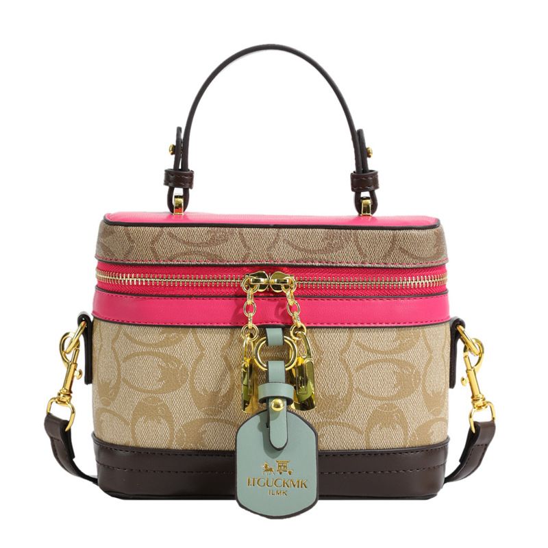 French-Style Retro Printed Box Crossbody Bag