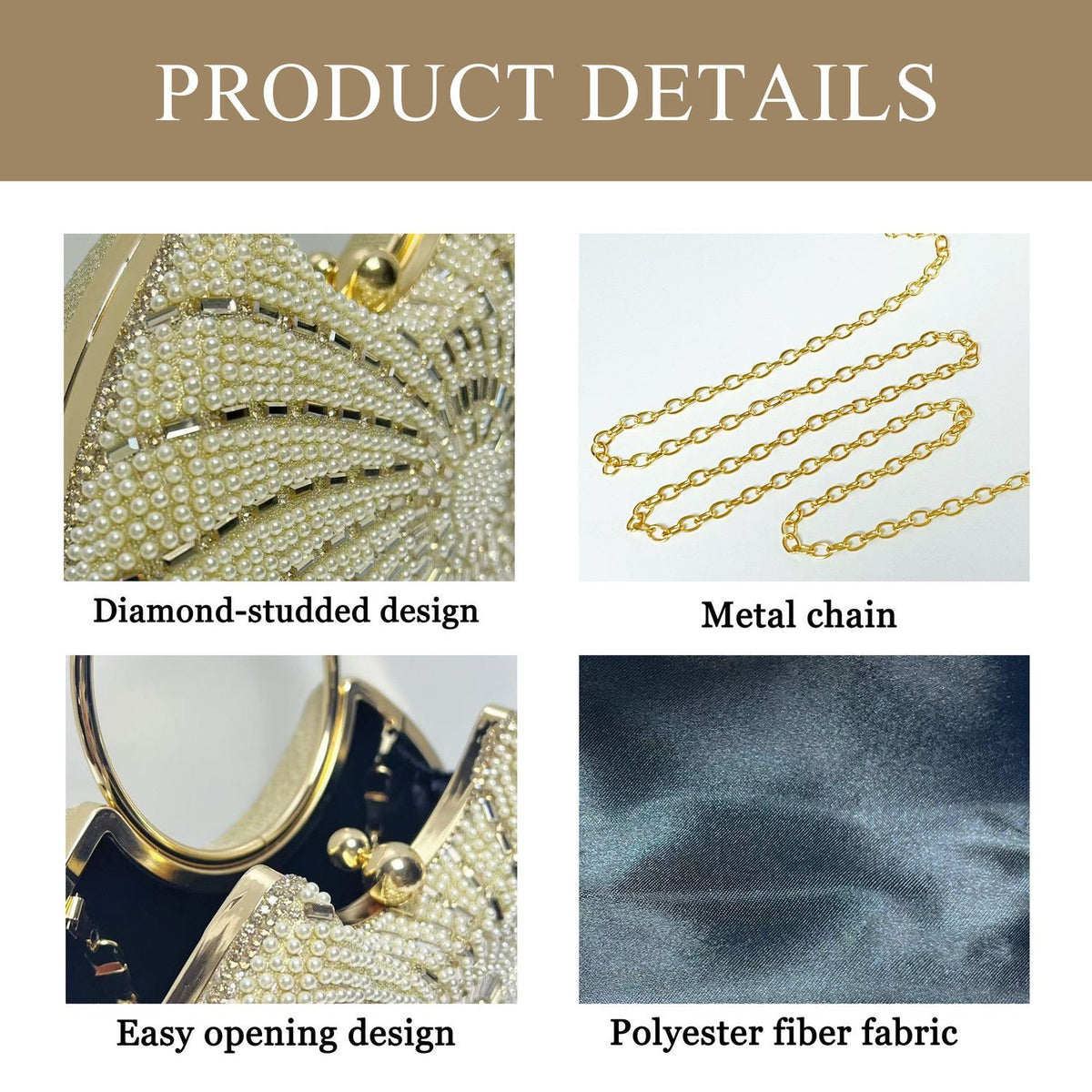 Spiral Beaded Ring-Handle Clutch