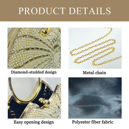 Spiral Beaded Ring-Handle Clutch