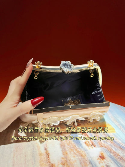 Floral Butterfly-Detail Evening Frame Bag