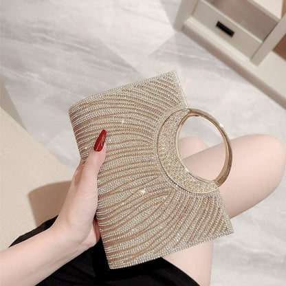 Sparkling Ring-Handle Evening Handbag