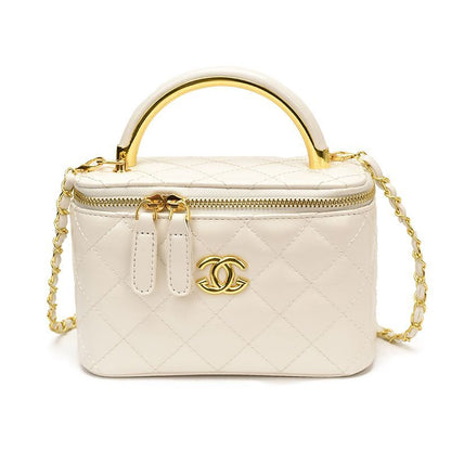 Classic Brown Diamond-Quilted Chain Bag