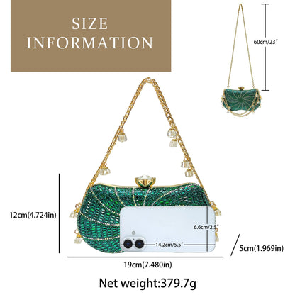 Spiral Rhinestone Chain Evening Bag