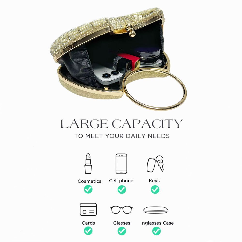 Spiral Beaded Ring-Handle Clutch