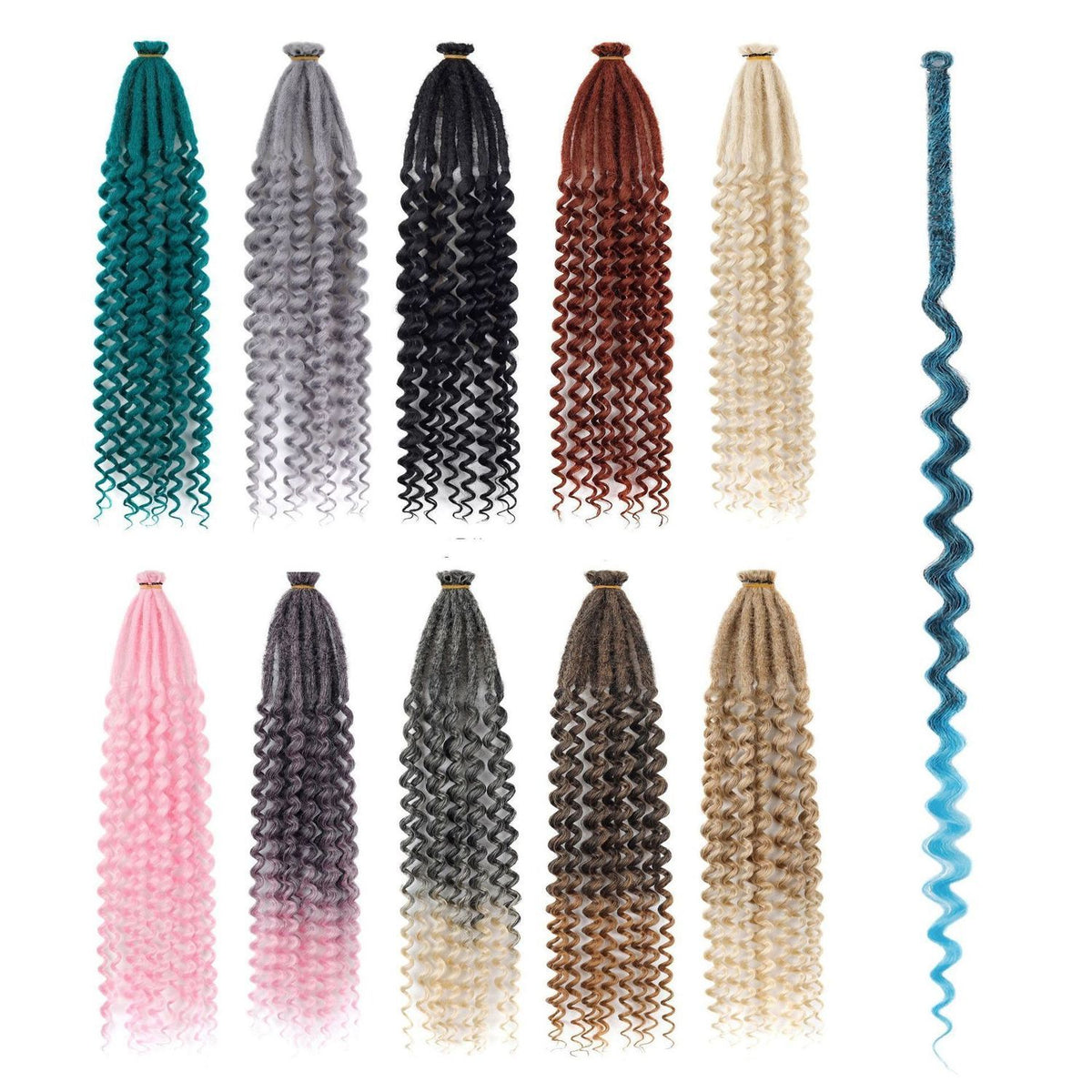 Curly-End Locs Crochet Hair, 24 Inch - product view 1