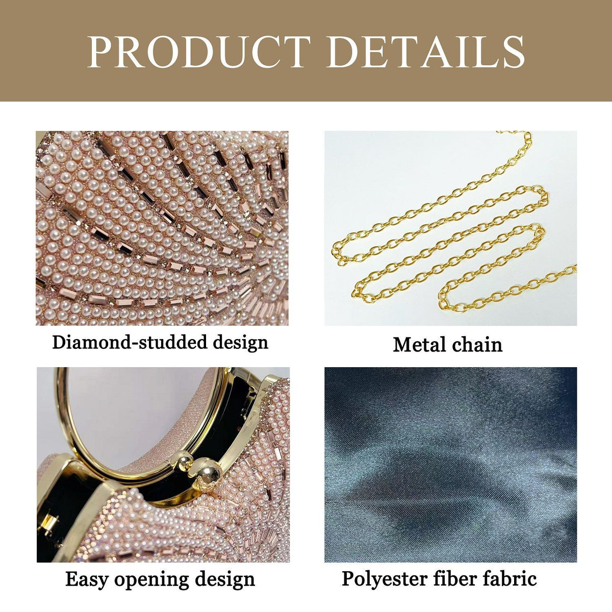 Spiral Beaded Ring-Handle Evening Bag