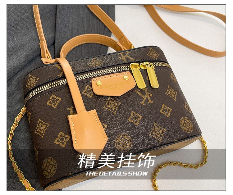 Retro Patterned Mini Box Shoulder Bag