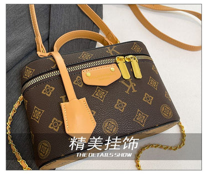 Retro Patterned Mini Box Shoulder Bag