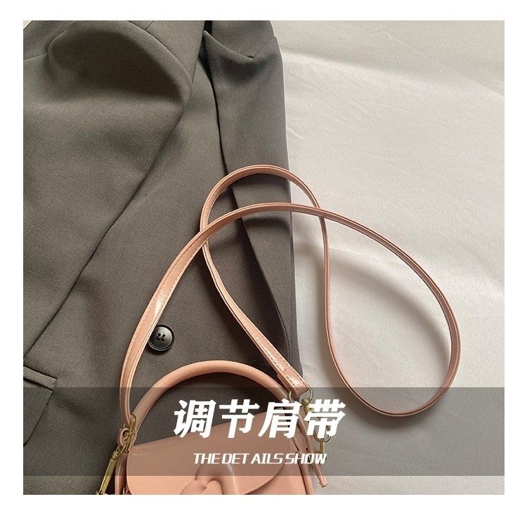 Heart-Buckle Mini Saddle Crossbody Bag