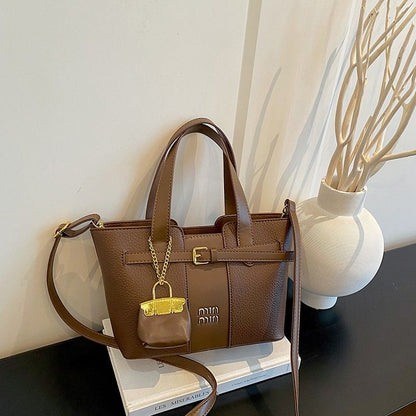 Colorblock Crossbody Tote With Lock Charm