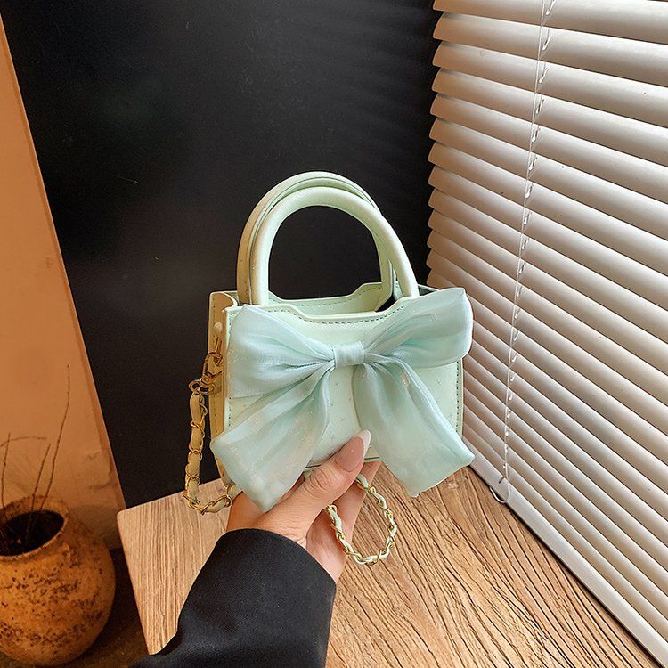 Pink Bow Mini Top-Handle Crossbody Bag