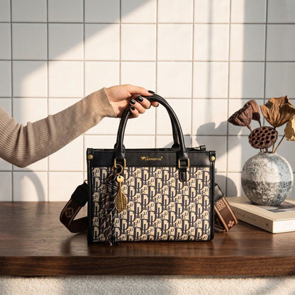 Retro Printed Commuter Tote Bag