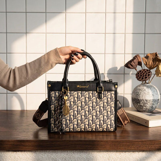 Retro Printed Commuter Tote Bag