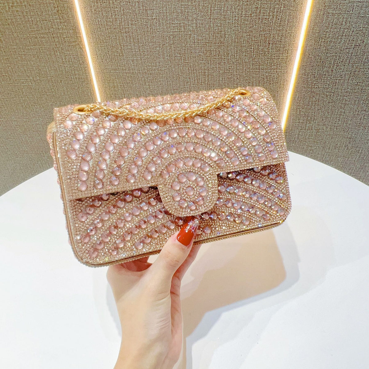 Pearl & Rhinestone Flap Evening Bag