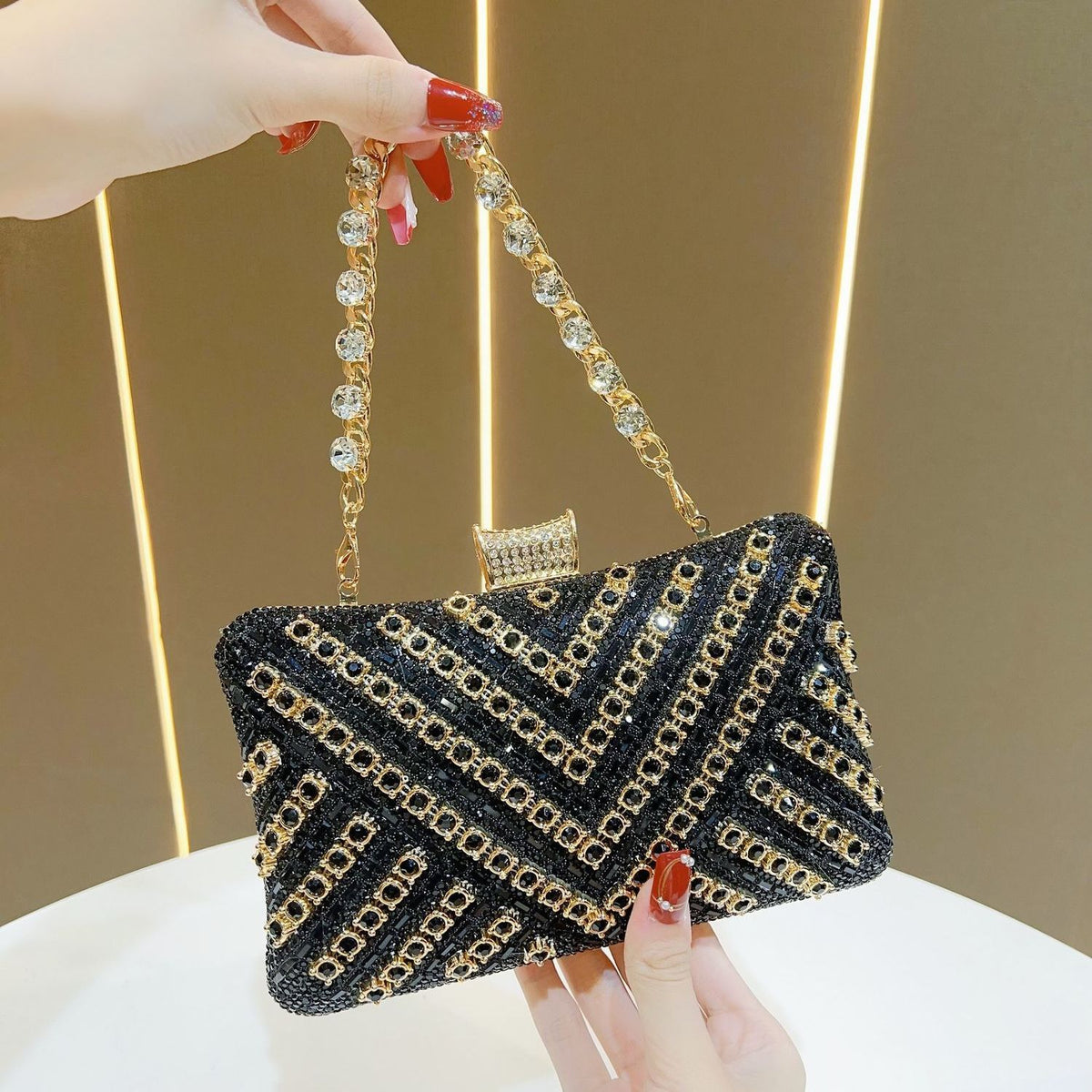Multicolor Crystal Crossbody Evening Bag