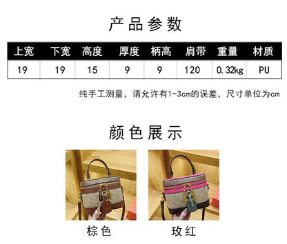French-Style Retro Printed Box Crossbody Bag