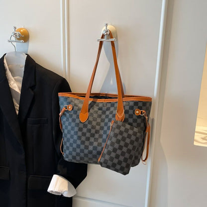 Large-Capacity Retro Commuter Shoulder Tote