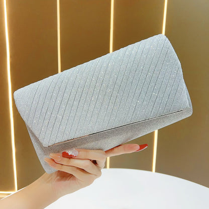 Shimmering Pleated Envelope Clutch