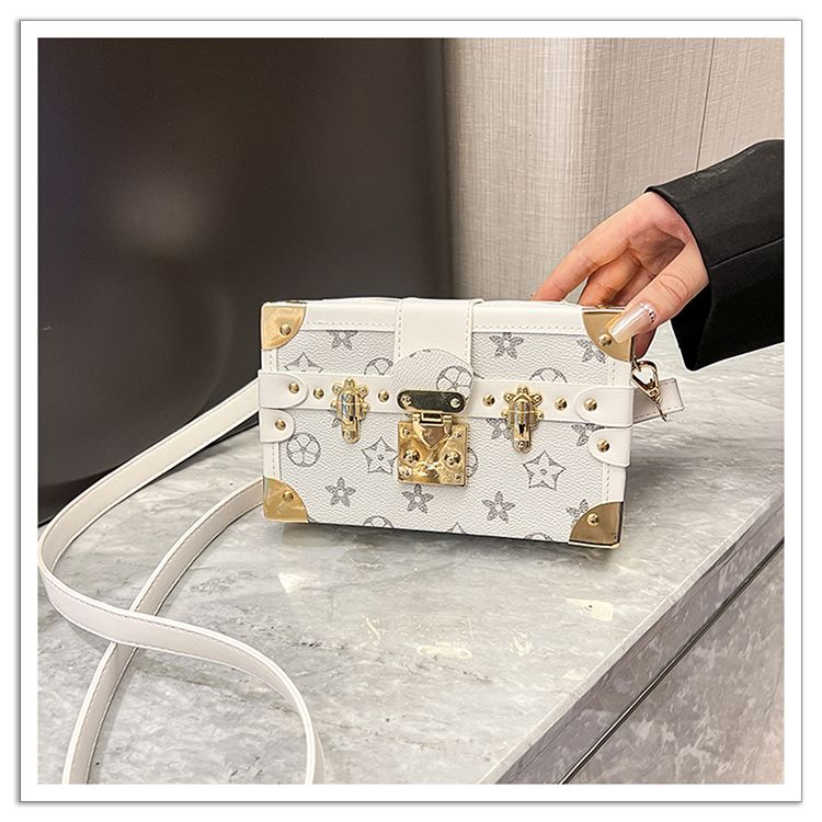Retro Printed Square Box Crossbody Bag